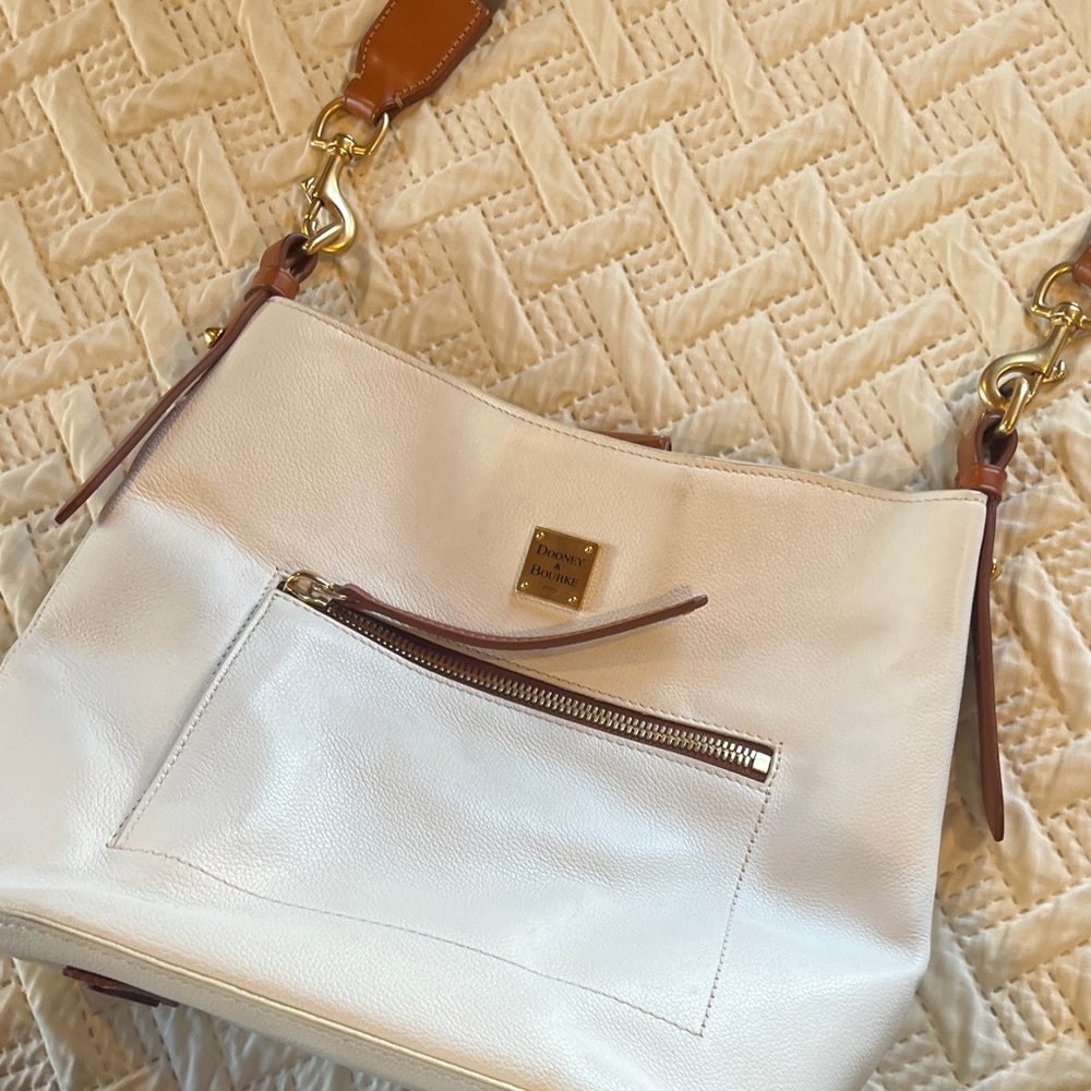 Dooney & Bourke Cream Leather Shoulder Bag